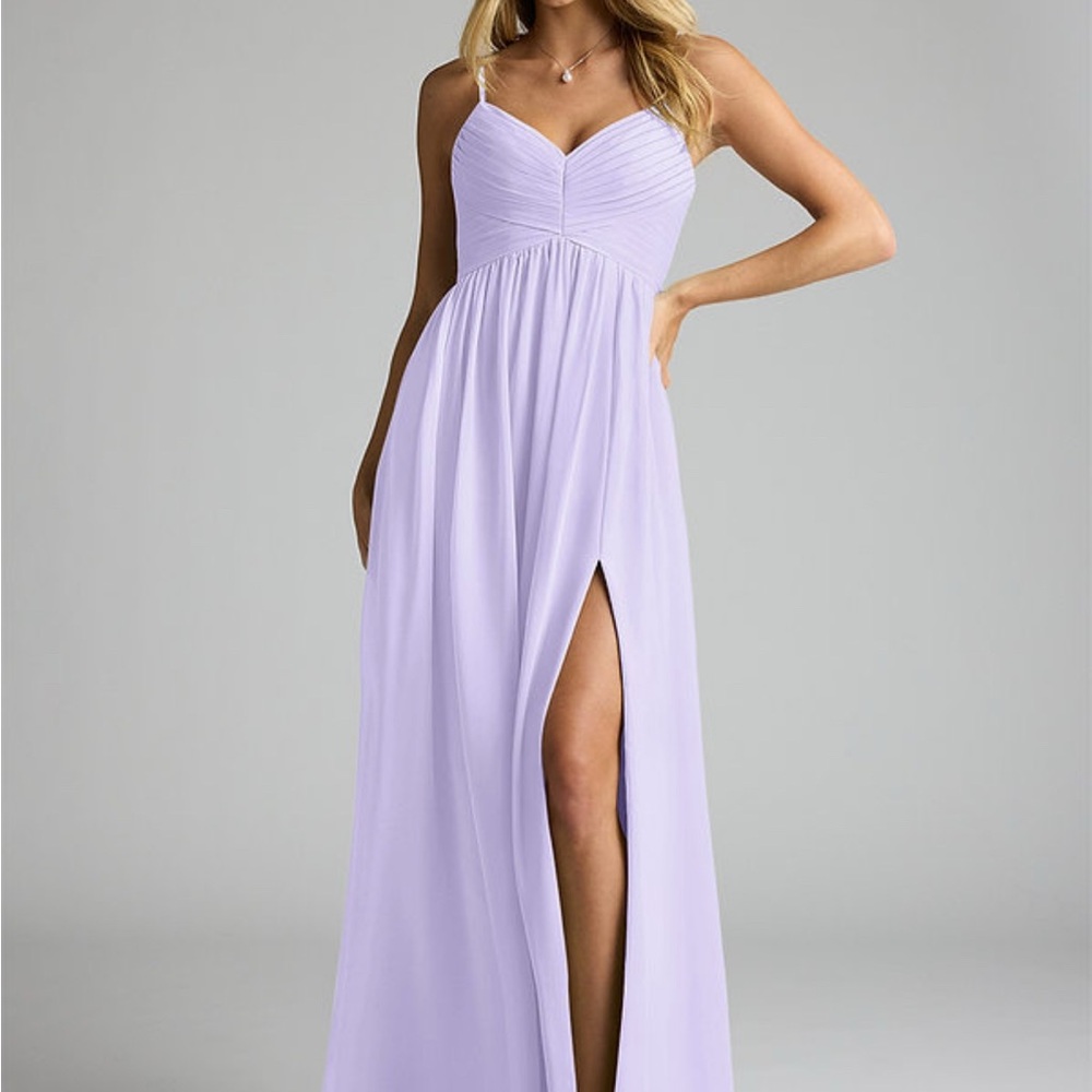 Azazie Alia Lilac Maxi Dress Sweetheart Slit NWT